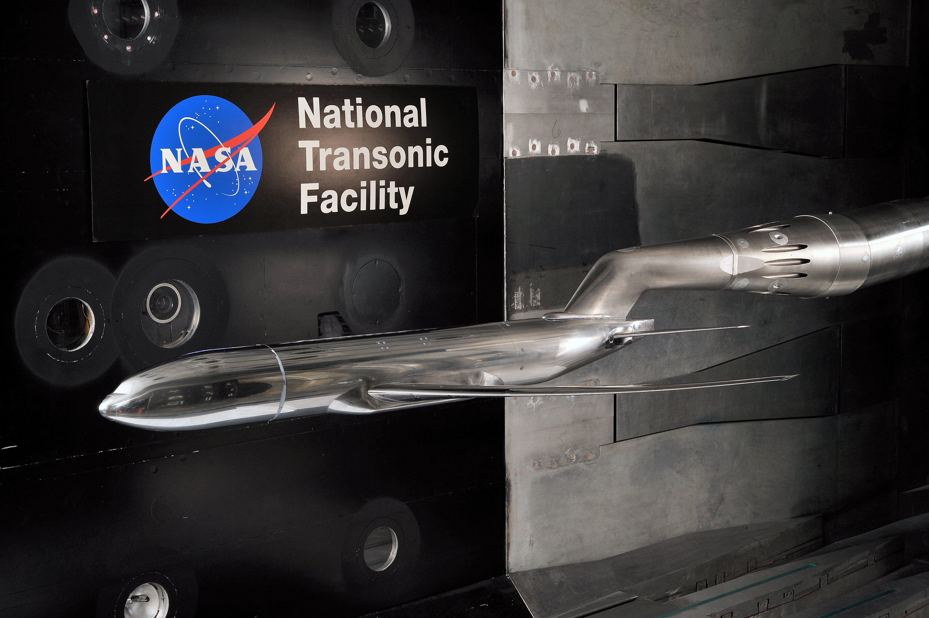 NASA Common Research Model mounted in the National Transonic Facility wind tunnel